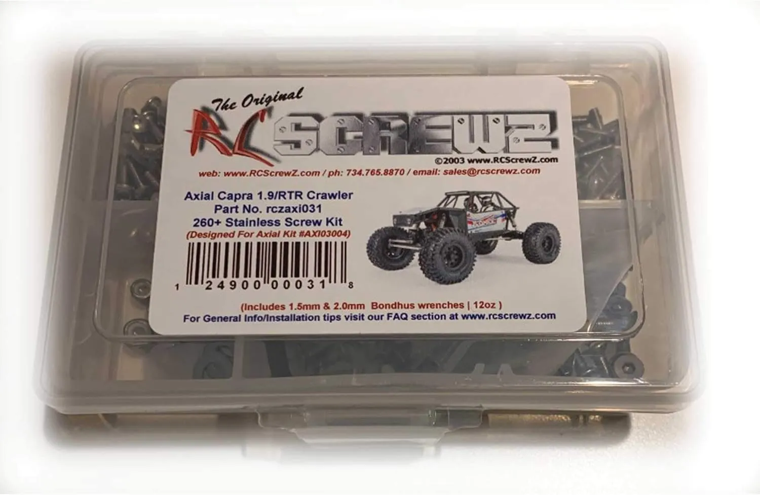 RCScrewZ Stainless Steel Screw Kit axi031 Compatible with Axial Capra 1.9/RTR (#AXI03004)