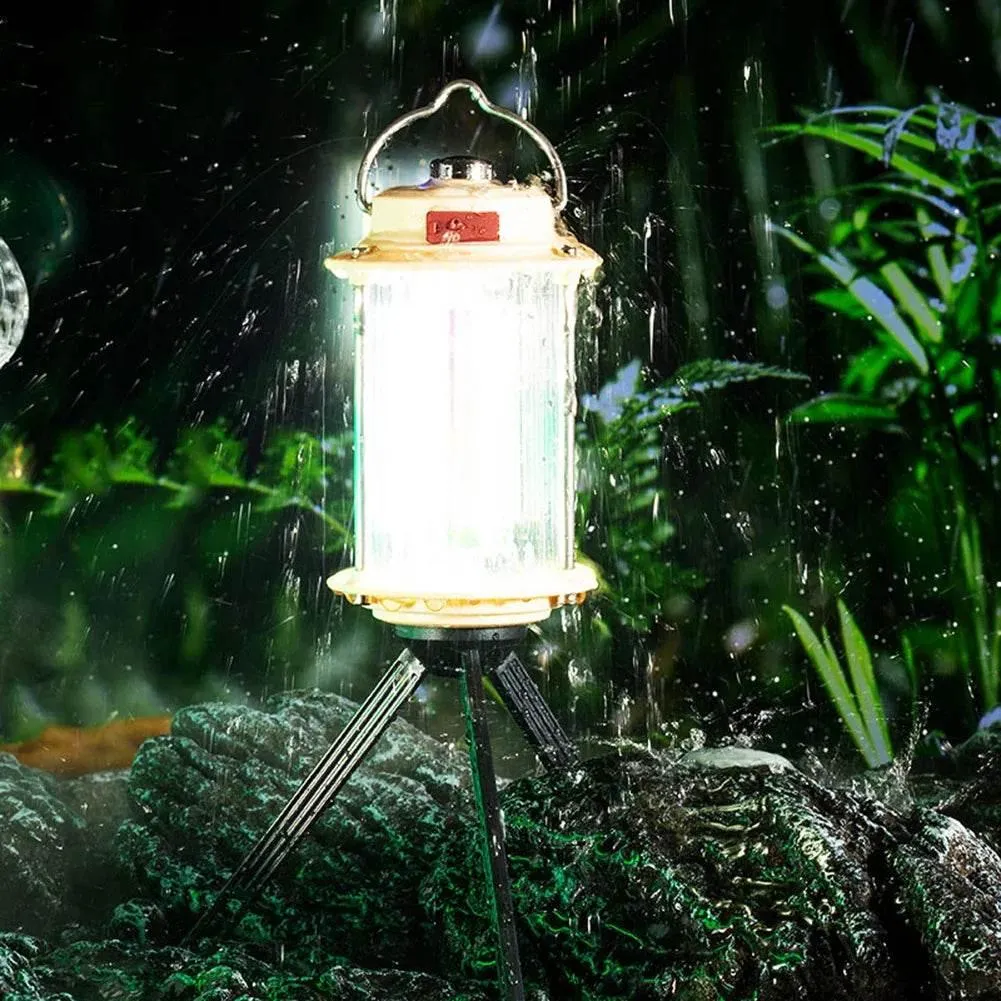 Rechargeable Portable Tripod Lantern with Dimmable Light for Camping  Outdoor Use