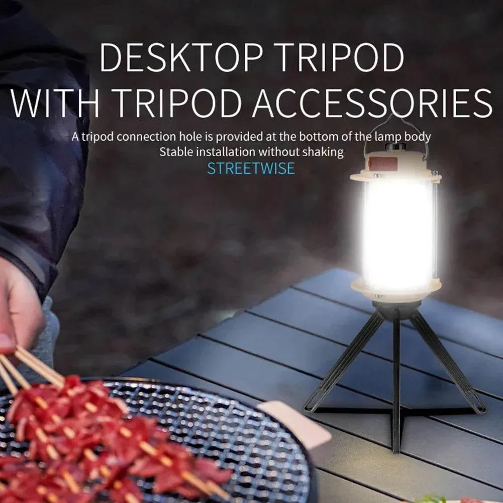 Rechargeable Portable Tripod Lantern with Dimmable Light for Camping  Outdoor Use