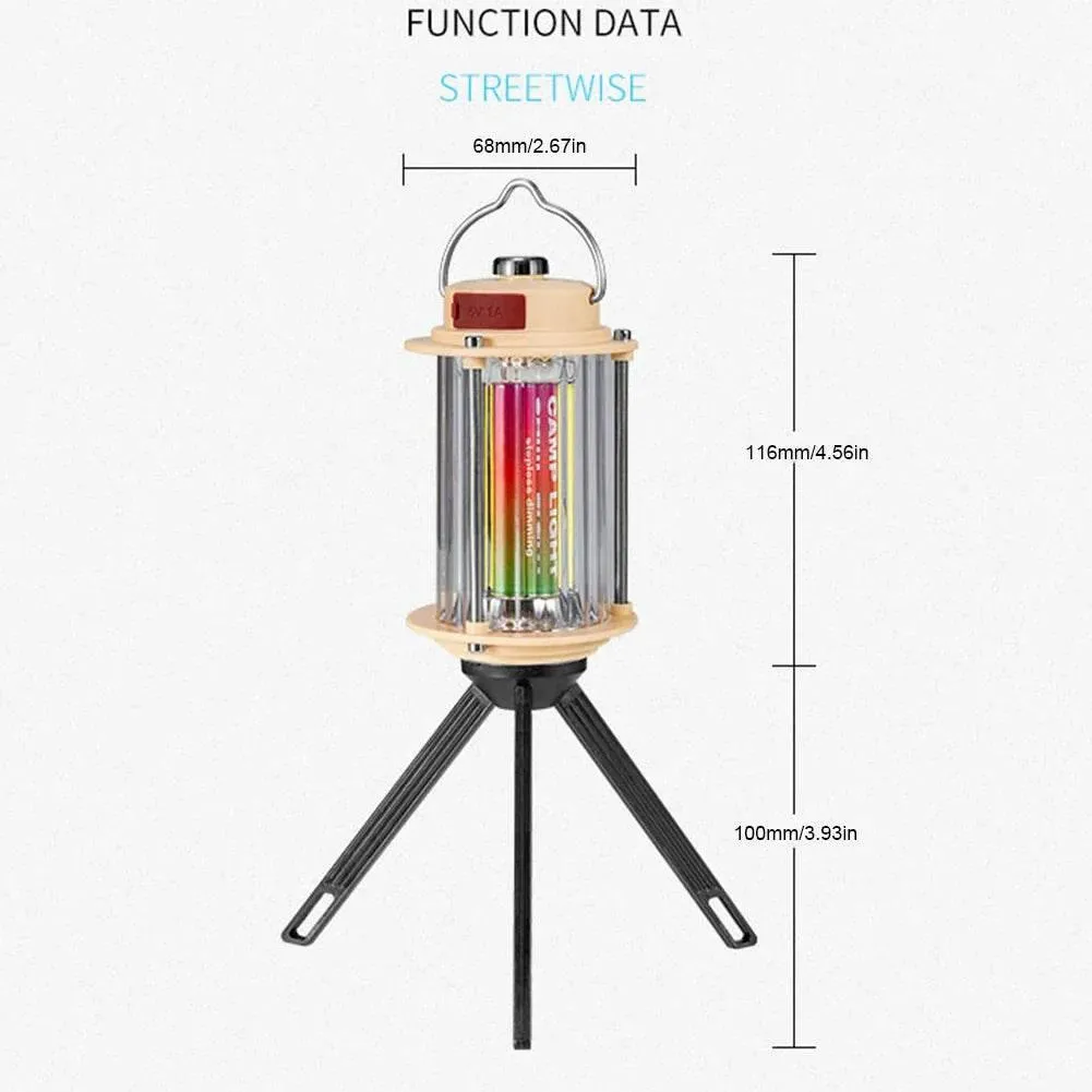 Rechargeable Portable Tripod Lantern with Dimmable Light for Camping  Outdoor Use