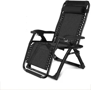 Recliner Comfort Leisure Deck Chairs Folding, Adjustable Zero-Recliner, Beach Home Garden Balcony Multifunction Sun Lounger,2