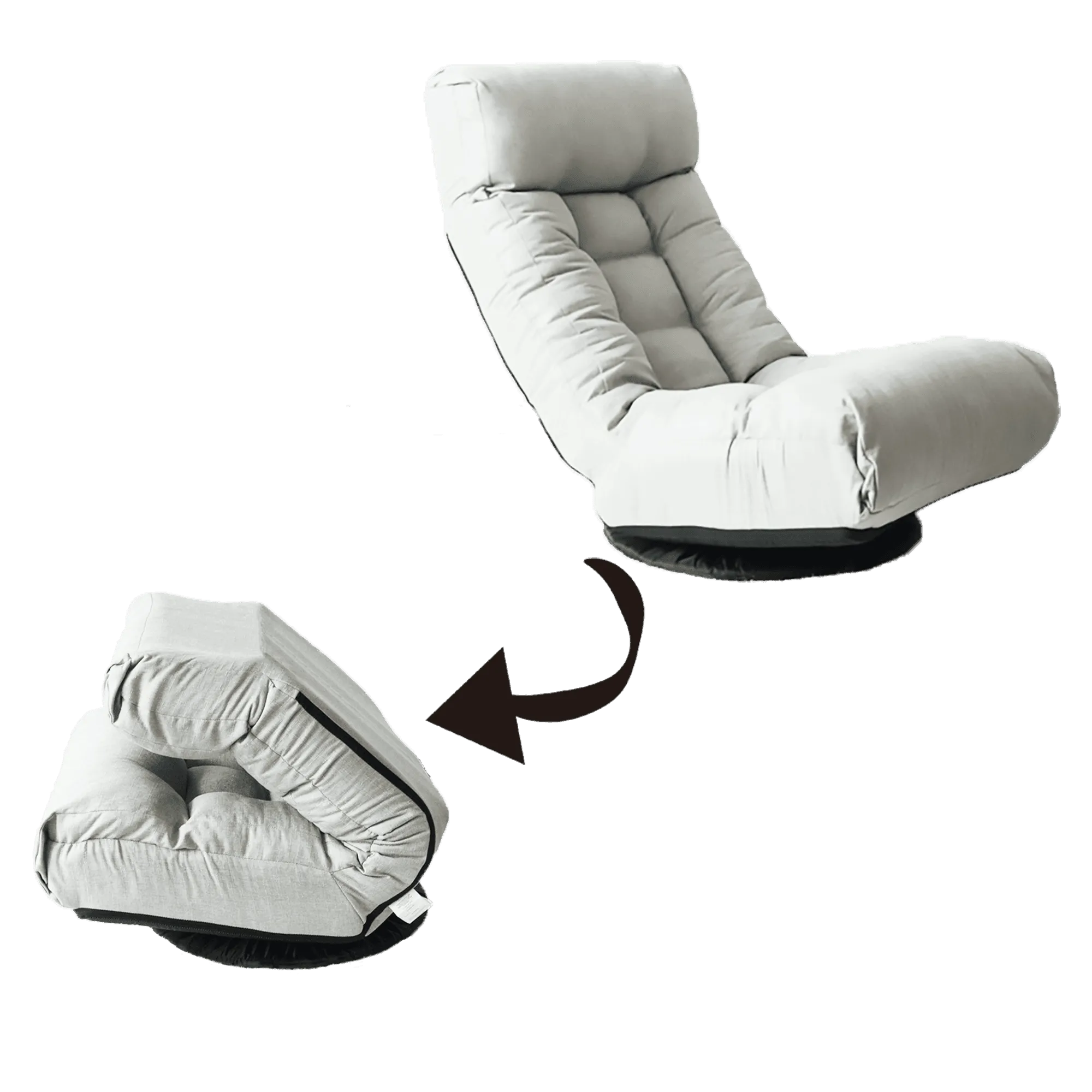 Reclining Floor Chair with Ottoman - Multi-Functional Lounge Seat