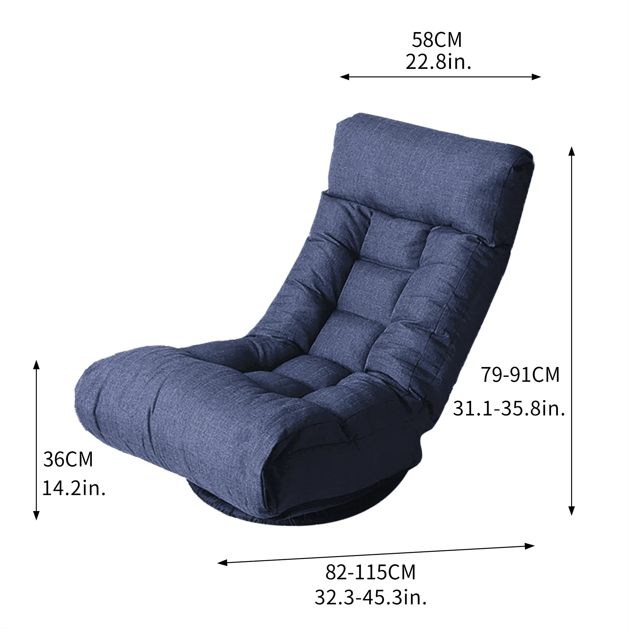 Reclining Floor Chair with Ottoman - Multi-Functional Lounge Seat