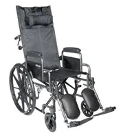 Reclining Wheelchair, McKesson, Desk Length Arm Padded, Removable Arm Style Mag Wheel Black 18 Inch Seat Width 300 lbs. Weight Capacity, 146-SSP18RBDDA