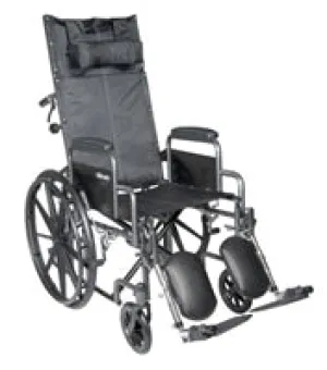 Reclining Wheelchair, McKesson, Desk Length Arm Padded, Removable Arm Style Mag Wheel Black 18 Inch Seat Width 300 lbs. Weight Capacity, 146-SSP18RBDDA