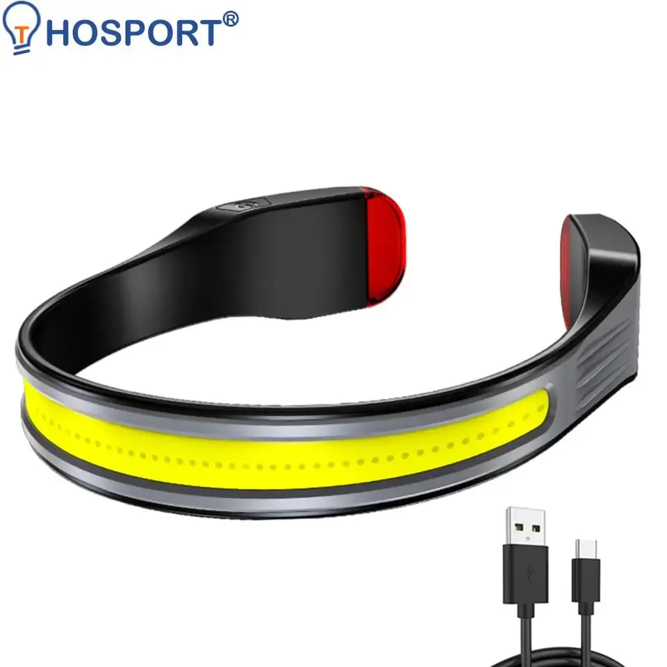 Red Warning Tail Light Waterproof USB Rechargeable Camping Fishing Head Lamp Lantern for Adventure Night Cycling Emergency