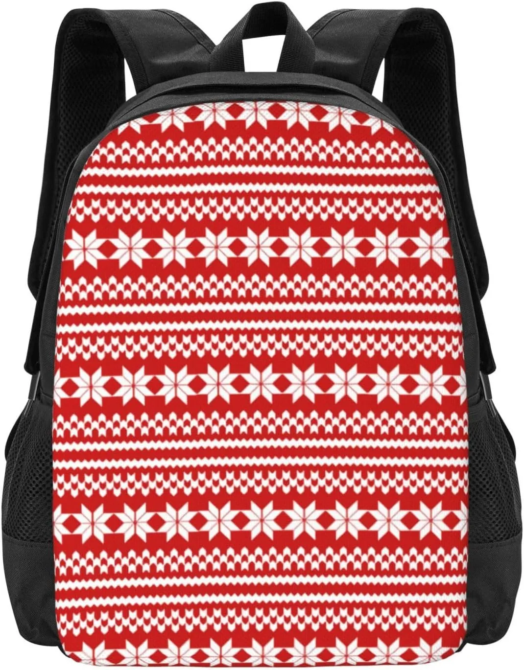 Red White Norwegian Christmas Sweater Lightweight Packable Backpack Travel Casual Hiking Daypack Foldable Backpack For Men Women