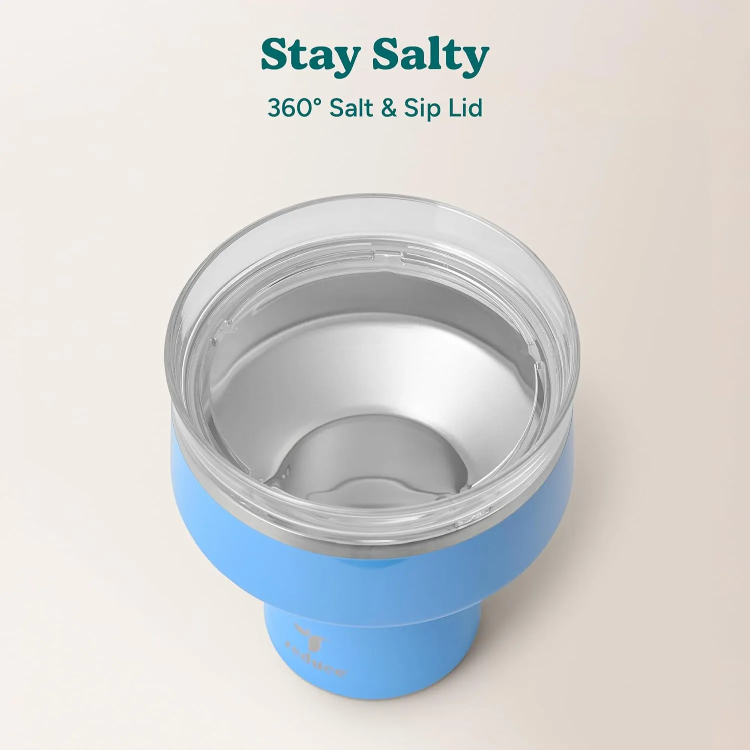 REDUCE Saltini 16 oz Cocktail Tumbler - Insulated Margarita Tumbler with Lid - Keeps Drinks Cold for 10 Hours - 360 Sippable Martini Glass Alternative - Shatterproof, Perfect for Parties - Oahu Blue