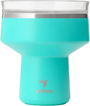 REDUCE Saltini 16 oz Cocktail Tumbler - Insulated Margarita Tumbler with Lid - Keeps Drinks Cold for 10 Hours - 360 Sippable Martini Glass Alternative - Shatterproof, Perfect for Parties-Ocean Breeze