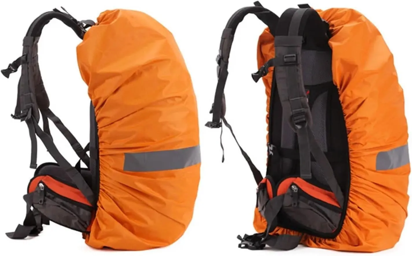 Reflective Rain Cover Backpack 20L 35L 45L 60L Bag Camo Outdoor Camping Hiking Climbing Raincover(20L,Type C-Orange)