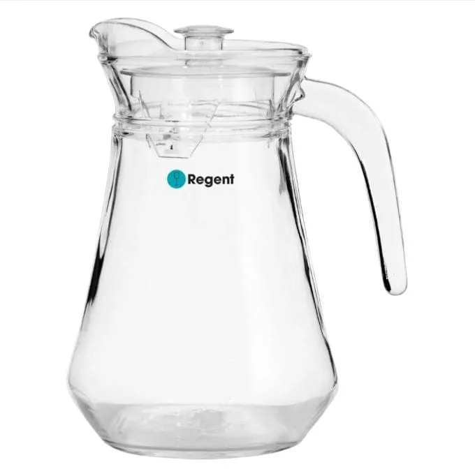 Regent Glass Water Jug With Clear Lid 1.3lt 10367