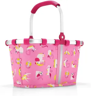 reisenthel Carrybag XS Kids, Extra Small Collapsible Basket, ABC Friends Pink