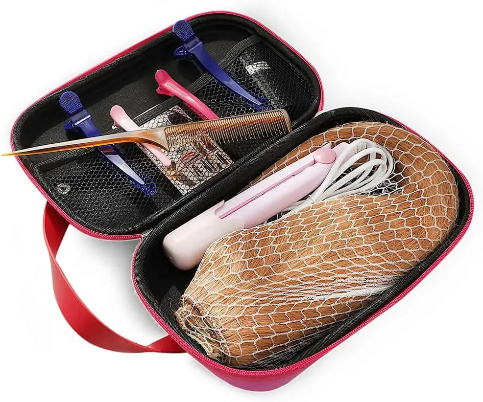 RemeeHi Hair Lace Wig Travel Bag & Storage Case, Hairdressing Bag with Accessory Pockets, Cosmetic Organizer G103