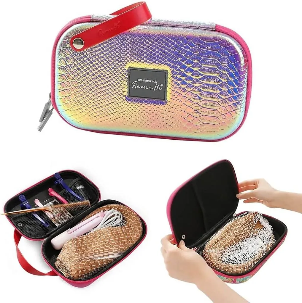 RemeeHi Hair Lace Wig Travel Bag & Storage Case, Hairdressing Bag with Accessory Pockets, Cosmetic Organizer G103