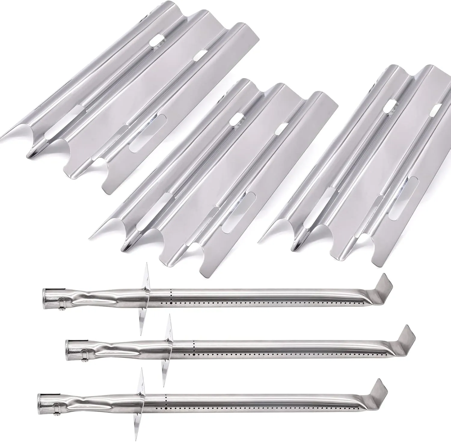 Repair kit for Vermont Castings CF9030 VM400XBP VM450 VM450SSP VM600 CF9055 CF9085 VCS5005, Jenn-Air JA461 JA580 JA461P Grill Parts, Stainless Steel Grill Burner Tube and Heat Plate Tent Shield