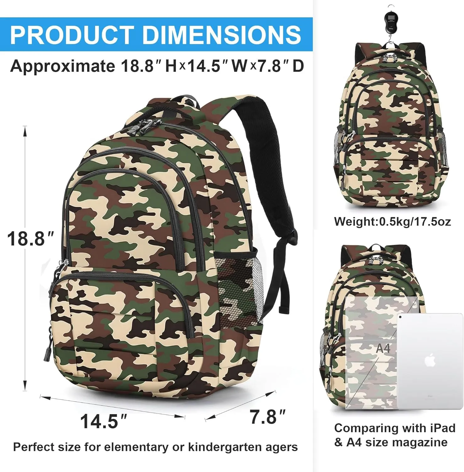 rickyh style Lightweight Elementary Durable Backpack Student Kids Waterproof Backpack