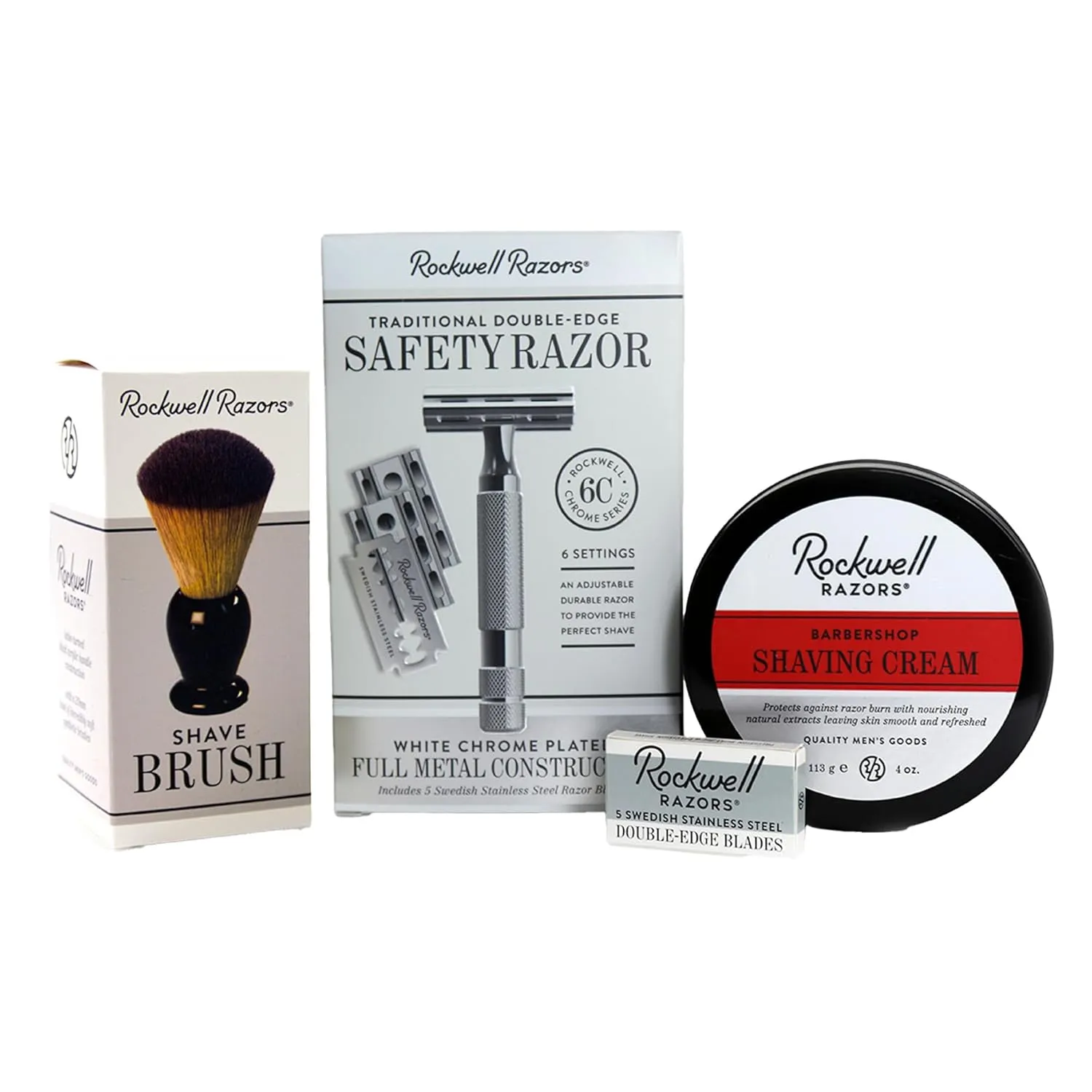 Rockwell Razors 6C Shave Kit, Gunmetal. Includes 4-Month Supply of Rockwell Swedish Stainless Steel Blades