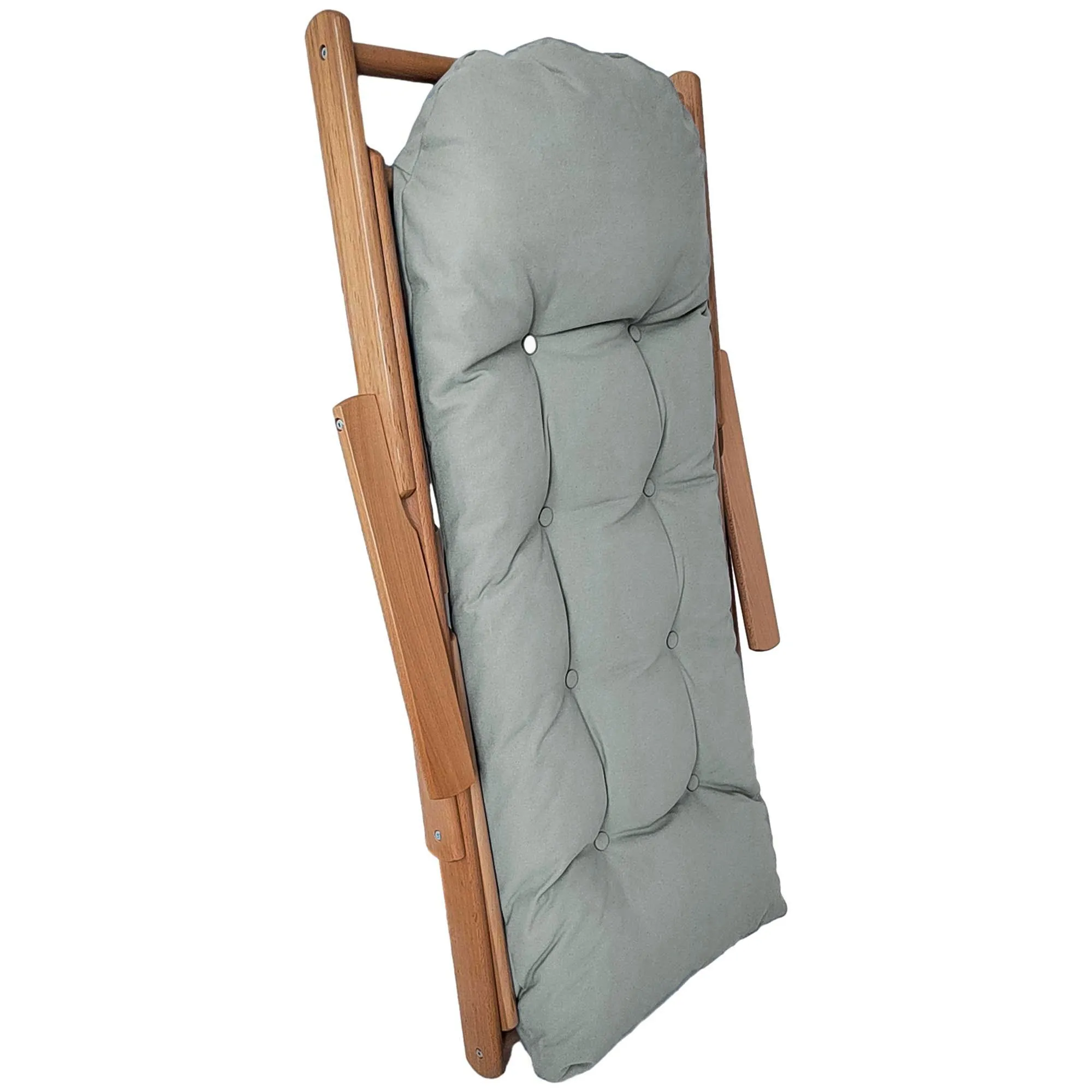 Rootz Adjustable Wooden Lounge Chair - Reclining Chair - Padded Armchair - Comfort & Space-Saving - 71W x 89D x 96H cm