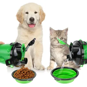 Royaleva 2in1 Collapsible Pet Water Bottle and Feeder