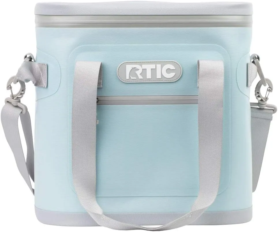 RTIC Soft Cooler 20 Insulated Bag, Sky Blue, Leak Proof Zipper, Portable Ice Chest Cooler for Travel, Lunch, Work, Cars, Picnics, Beaches & Trips