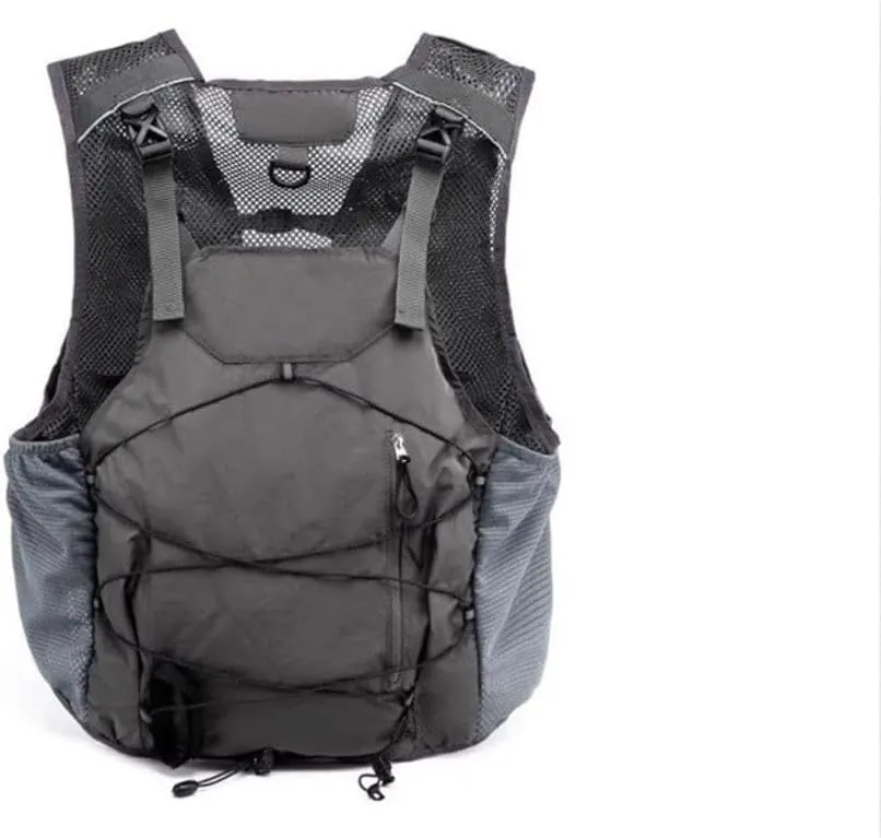 Runner Hydration Pack with Multiple Pocket Mesh Back Hooks Trail Running Outdoor Lightweight Breathable