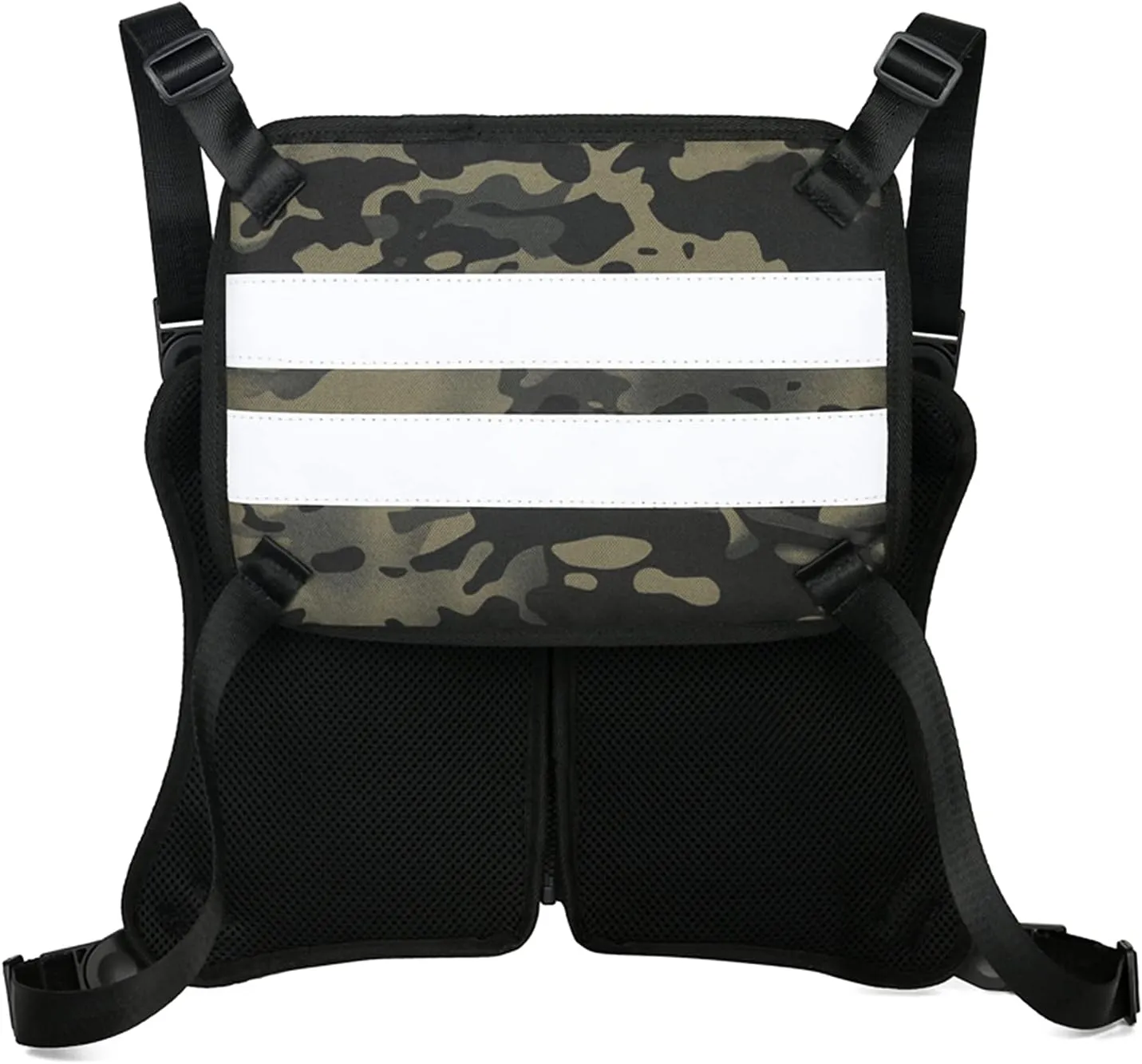 Running Backpack Vest Cell Phone and Accessories Holder Lightweight Pack for Walking Cycling (CamoBlack)