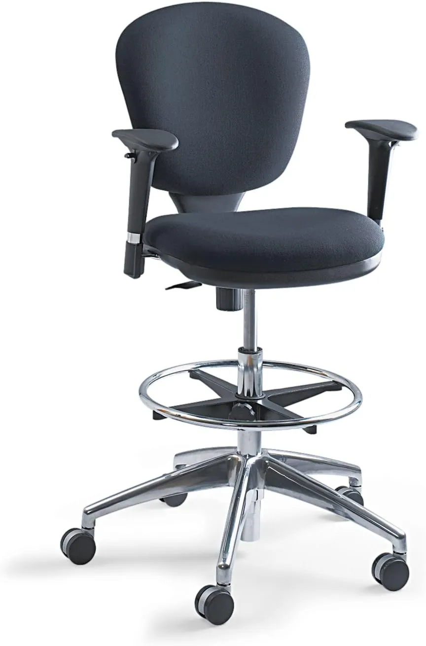 Safco Metro Ergonomic Office Chair, Extended-Height, Adjustable with Swivel Base, Padded, Black
