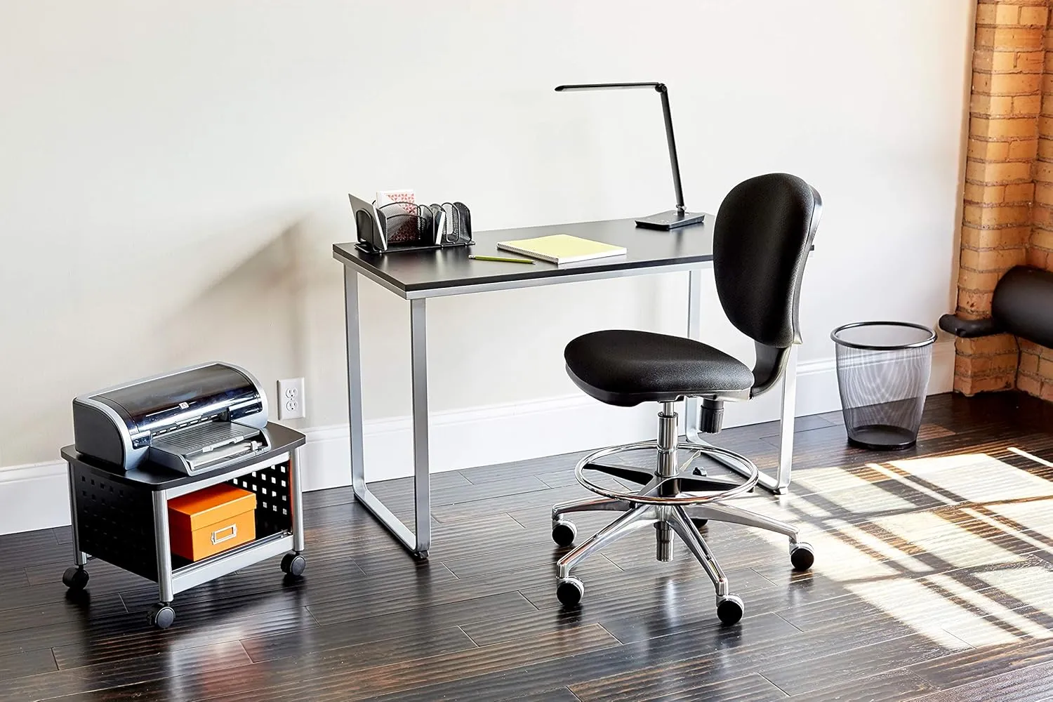 Safco Metro Ergonomic Office Chair, Extended-Height, Adjustable with Swivel Base, Padded, Black