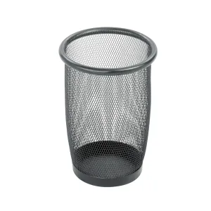 Safco Products Onyx Mesh Small Round Wastebasket, 3 Quart, Black, 9716BL