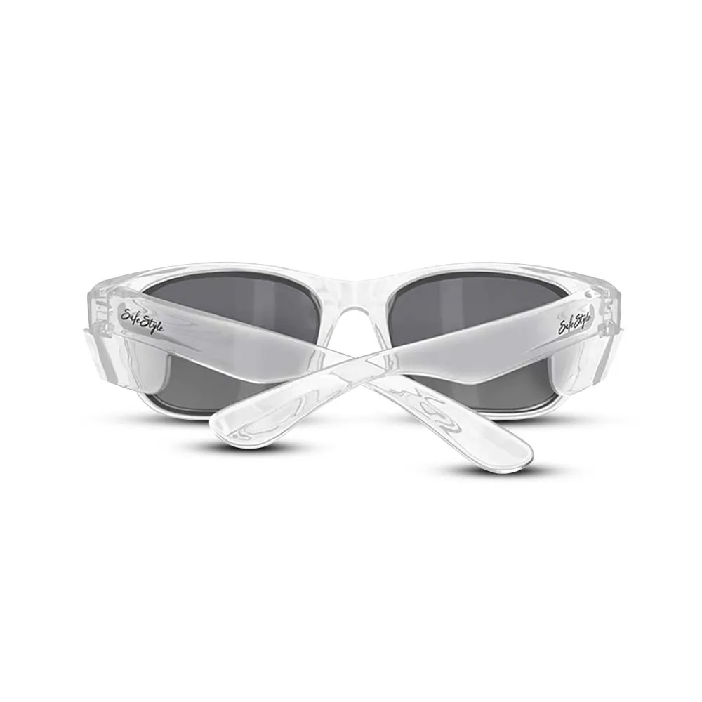 SAFESTYLE GLASSES CLASSICS CLEAR FRAME POLARISED LENS EYEWEAR CCP100