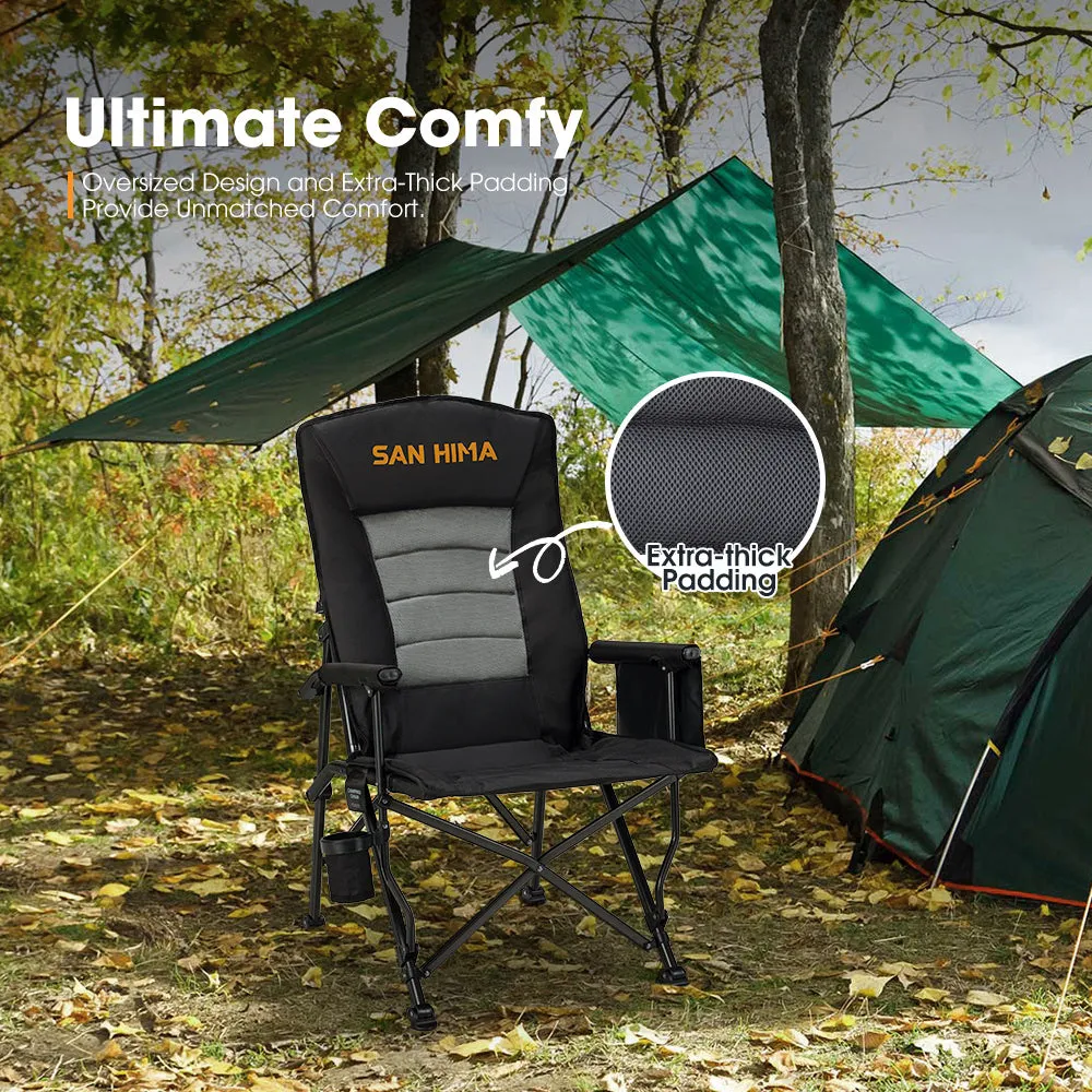 San Hima Luxury Folding Camping Chair Outdoor Portable Thick Padding With Storage Bag