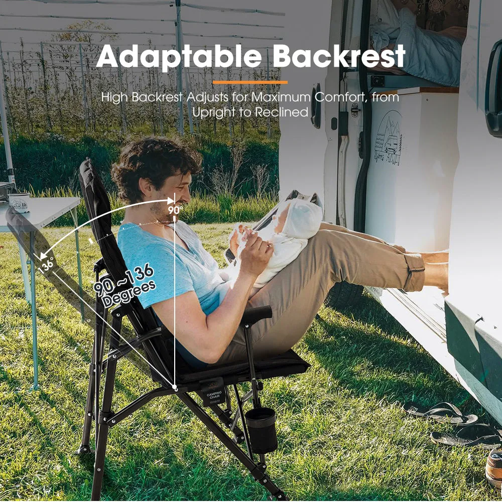 San Hima Luxury Folding Camping Chair Outdoor Portable Thick Padding With Storage Bag