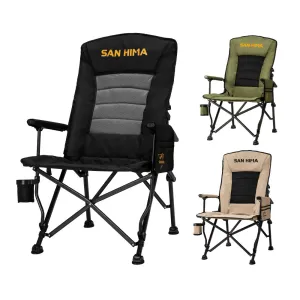 San Hima Luxury Folding Camping Chair Outdoor Portable Thick Padding With Storage Bag