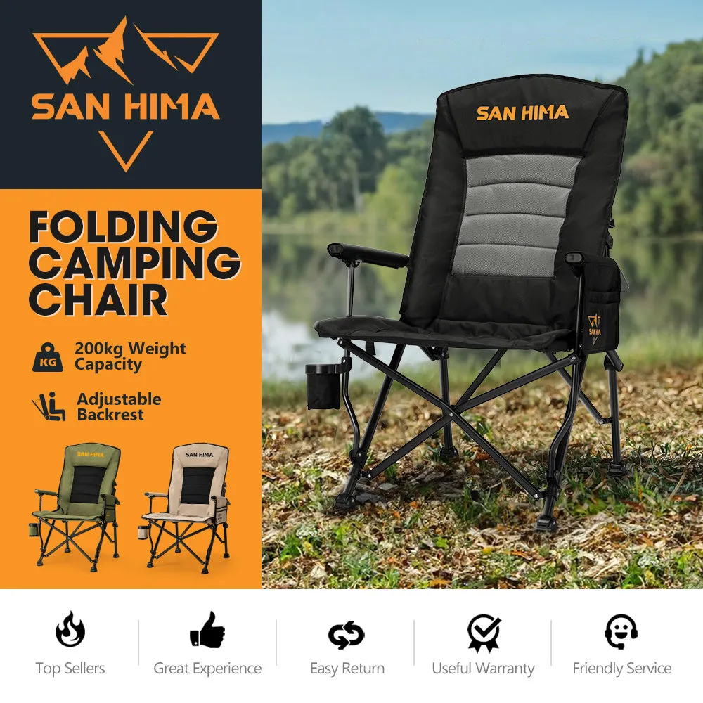 San Hima Luxury Folding Camping Chair Outdoor Portable Thick Padding With Storage Bag