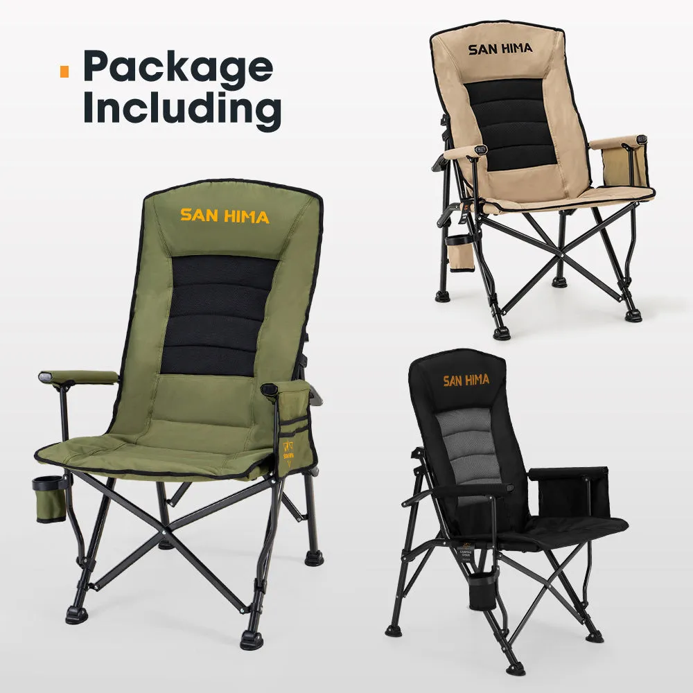 San Hima Luxury Folding Camping Chair Outdoor Portable Thick Padding With Storage Bag