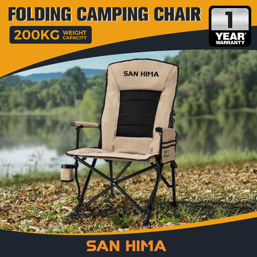 San Hima Luxury Folding Camping Chair Outdoor Portable Thick Padding With Storage Bag