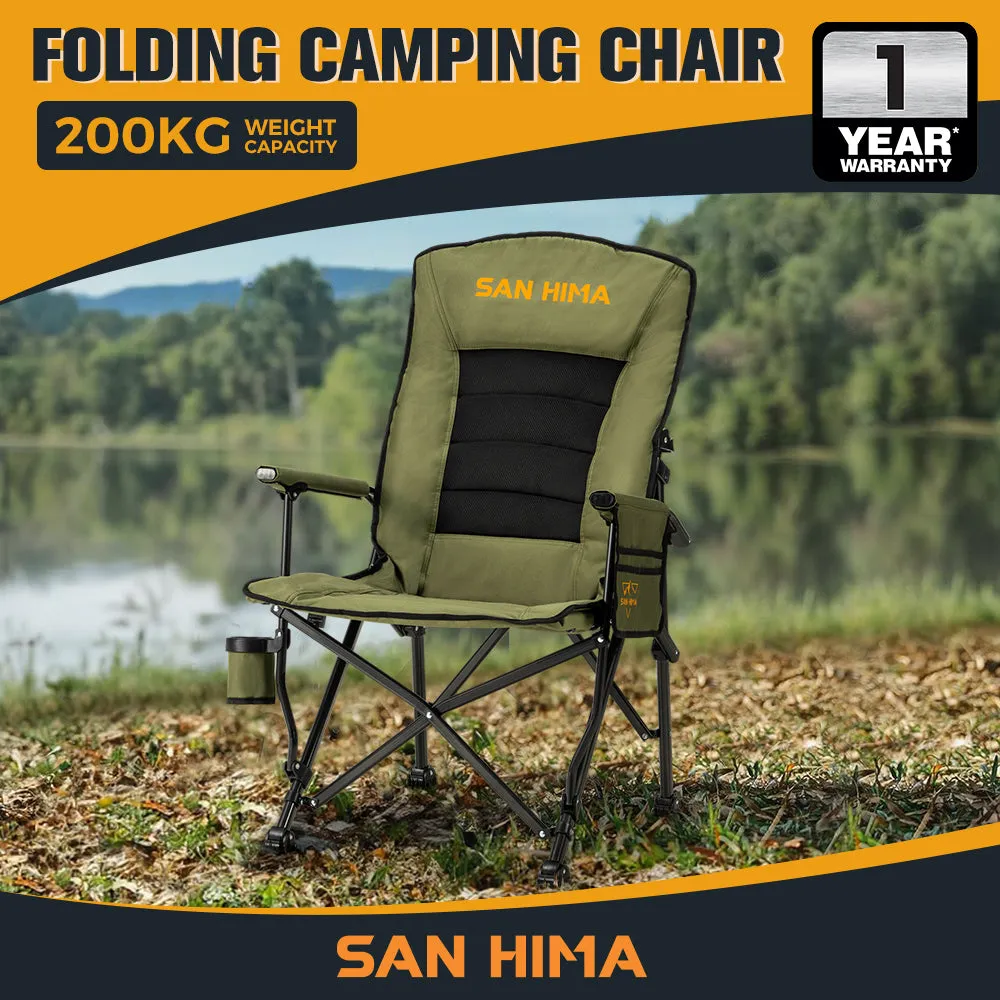 San Hima Luxury Folding Camping Chair Outdoor Portable Thick Padding With Storage Bag