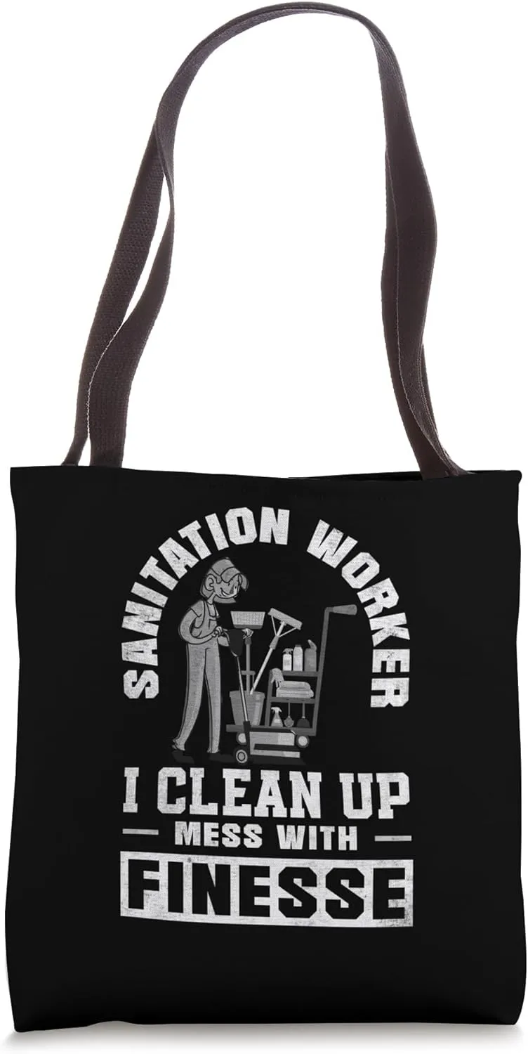 Sanitation Worker Clean Up Mess With Finesse Street Cleaner Tote Bag