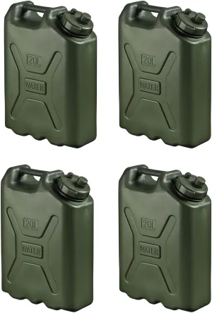 Scepter BPA Durable 5 Gallon 20 Liter Portable Military Water Storage Container for Camping, Outdoors and Emergency Management