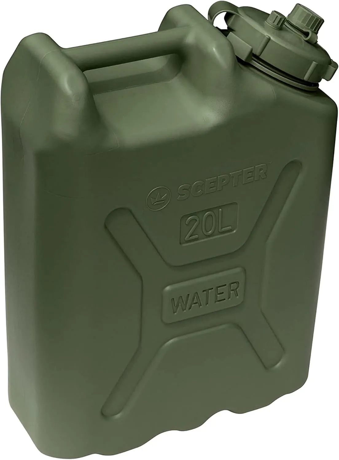 Scepter BPA Durable 5 Gallon 20 Liter Portable Military Water Storage Container for Camping, Outdoors and Emergency Management