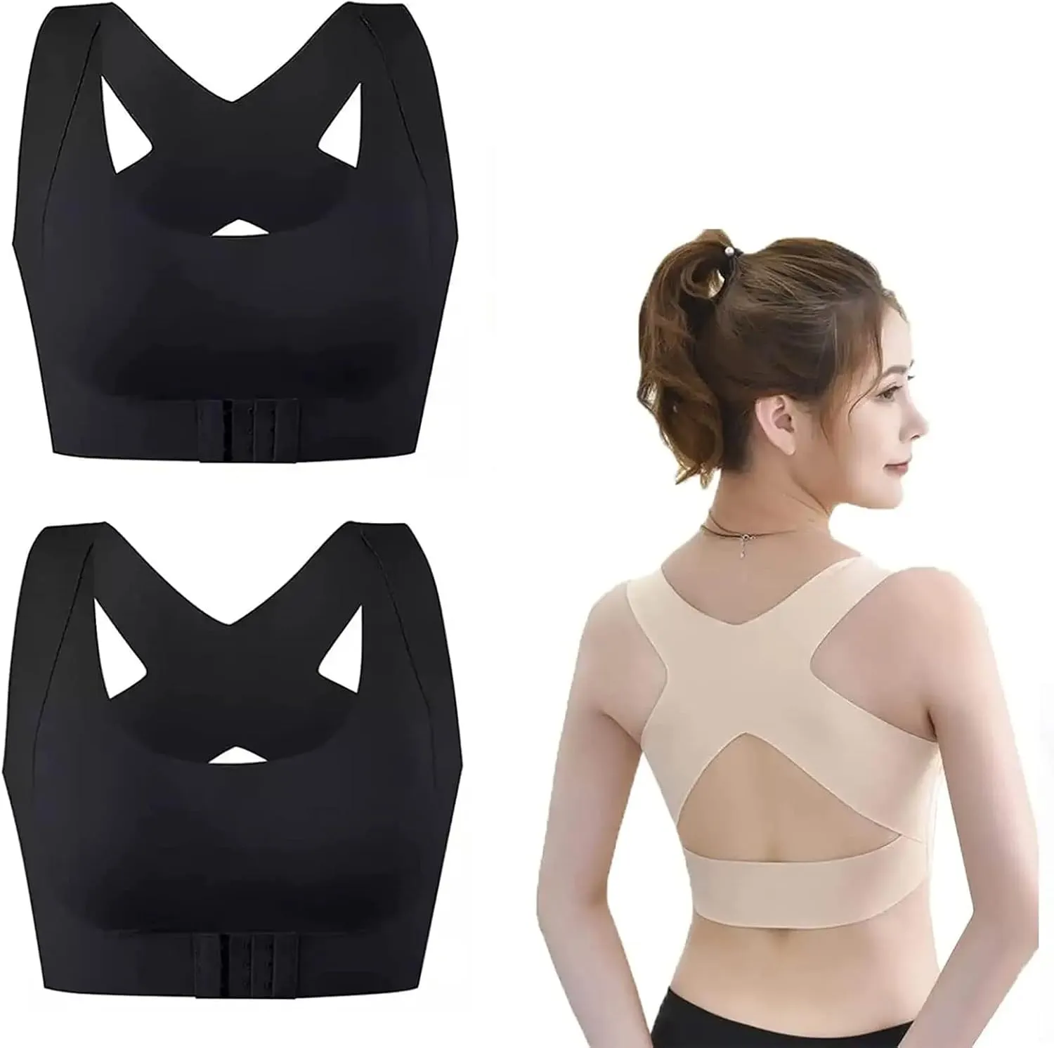 Secret Lane Bare Bralette,Jamila Bra,Support Bras for Women Full Coverage and Lift,Push Up Padded Back Cross Lift Bras