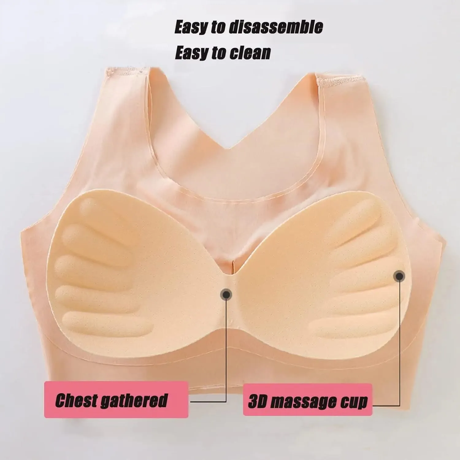 Secret Lane Bare Bralette,Jamila Bra,Support Bras for Women Full Coverage and Lift,Push Up Padded Back Cross Lift Bras