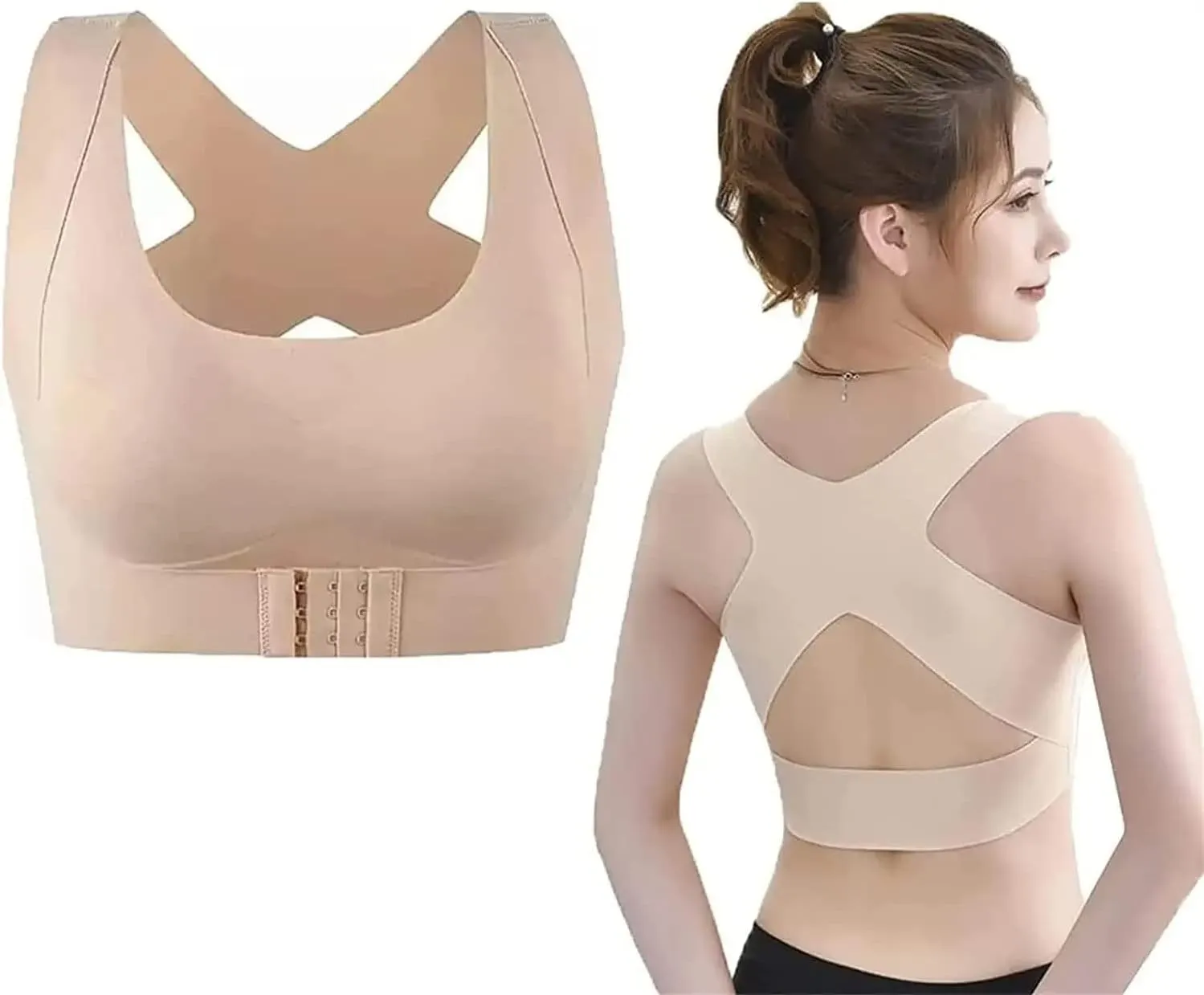Secret Lane Bare Bralette,Jamila Bra,Support Bras for Women Full Coverage and Lift,Push Up Padded Back Cross Lift Bras