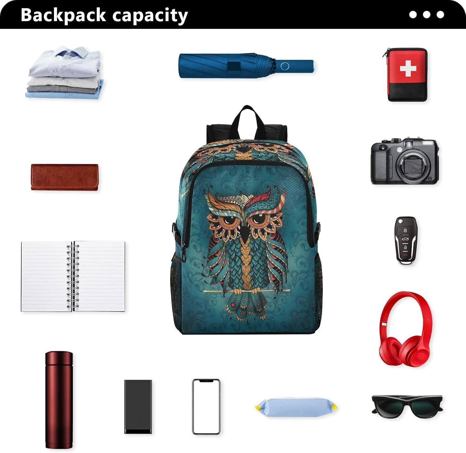 senya Lightweight Packable Backpack Travel Hiking Daypack Foldable Backpack Indian Cute Owl for Men Women