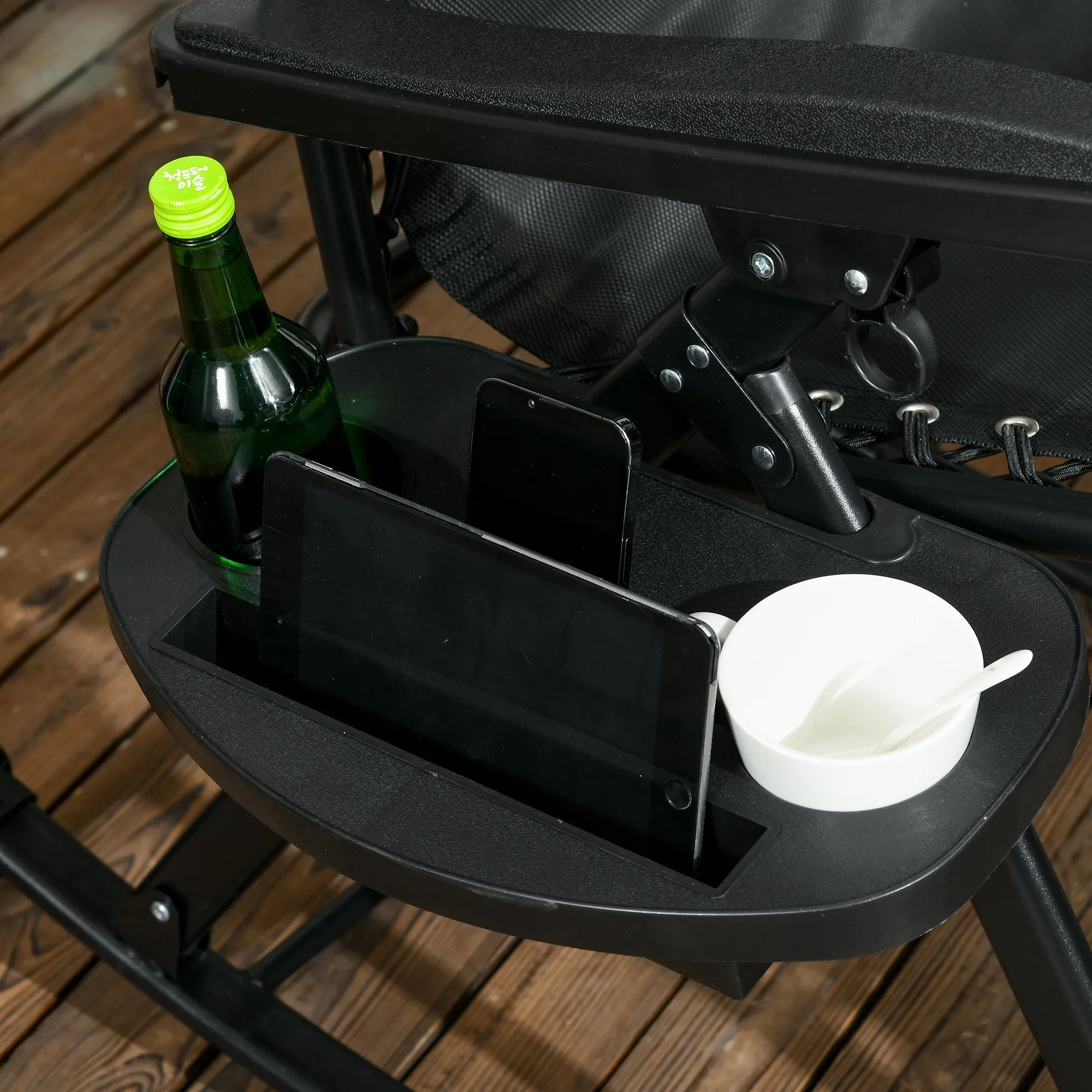 Set of 2 Foldable Zero Gravity Reclining Rocking Lounge Chair with Pillow, Black