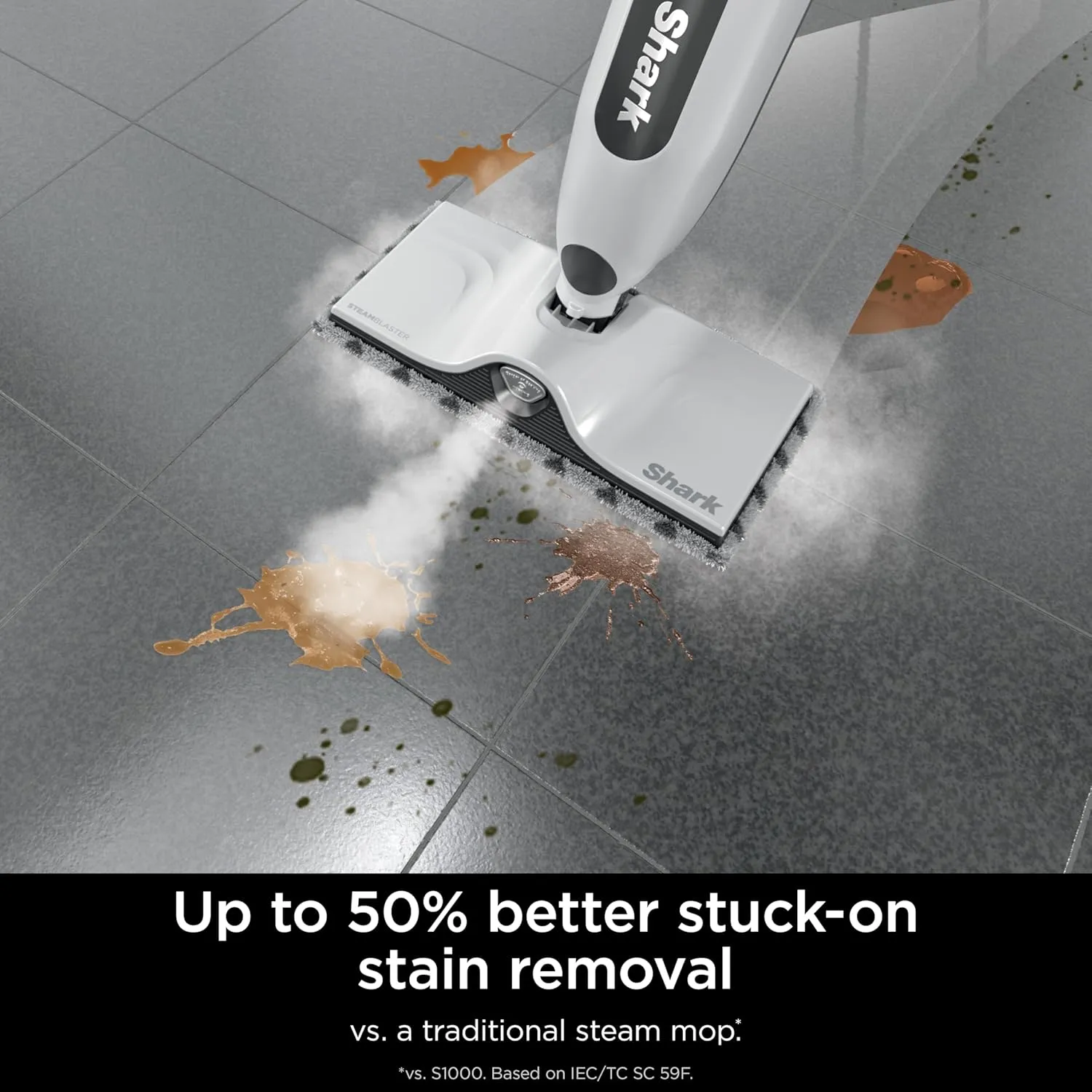 Shark SteamSpot Steam Mop with Steam Blaster Technology, 3 Steam Modes, 2 Washable Pads, XL Removable Water Tank, Lightweight, Steam Cleaner for sealed Hard Floors, Hardwood, Tile, Laminate, S2001