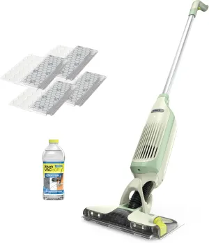 Shark VACMOP Pro Cordless Hard Floor Cleaner, Vacuum and Spray Mop, Powerful Suction, Lightweight, LED Headlights, Includes 4 Disposable Pads, 12oz Multi-surface Cleaning Solution, Lime Green, VM252GN