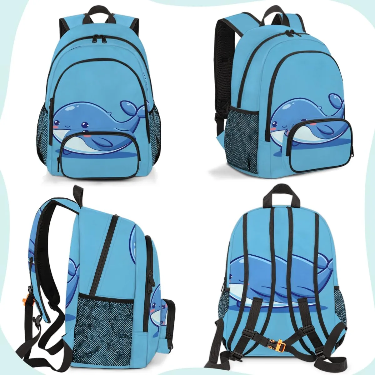 Sharks Pattern Carry on Travel Backpack for Women Men Water resistant Lightweight Rucksack Backpack for Weekender Casual Work Hiking Sea Fish Sharks