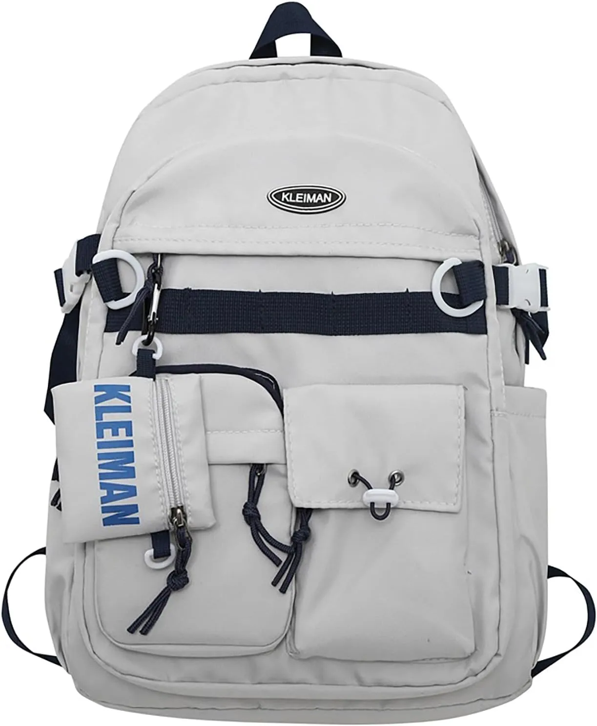 Shoulder Bag Korean Version Of The Casual Large Capacity New Backpack Men And Women Couples With The (Grey, One Size)
