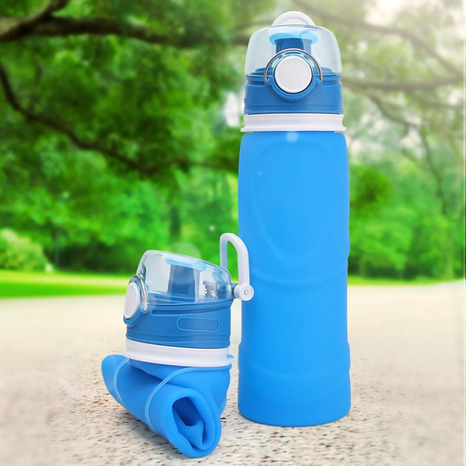 Silicone Foldable Water Bottle Cup Portable Sport Water Bottle Leakproof BPA Free Travel Water Bottles Gym Travel Camping Hiking Sport Outdoor Indoor Sport Travel Telescopic Cup(Orange,Large)